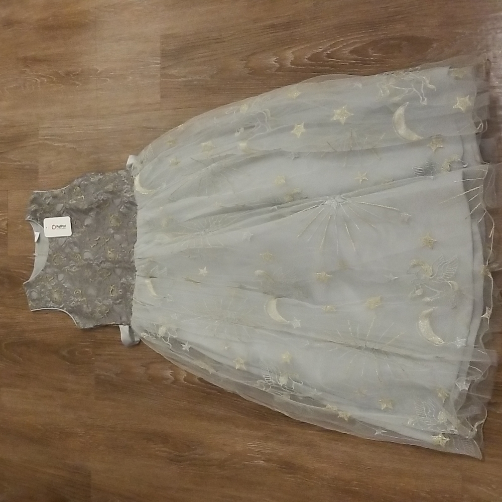 (11-12Y) NWT Youth Girl Fit & Flare Floor Length Embroidered Dress Formal Glitz